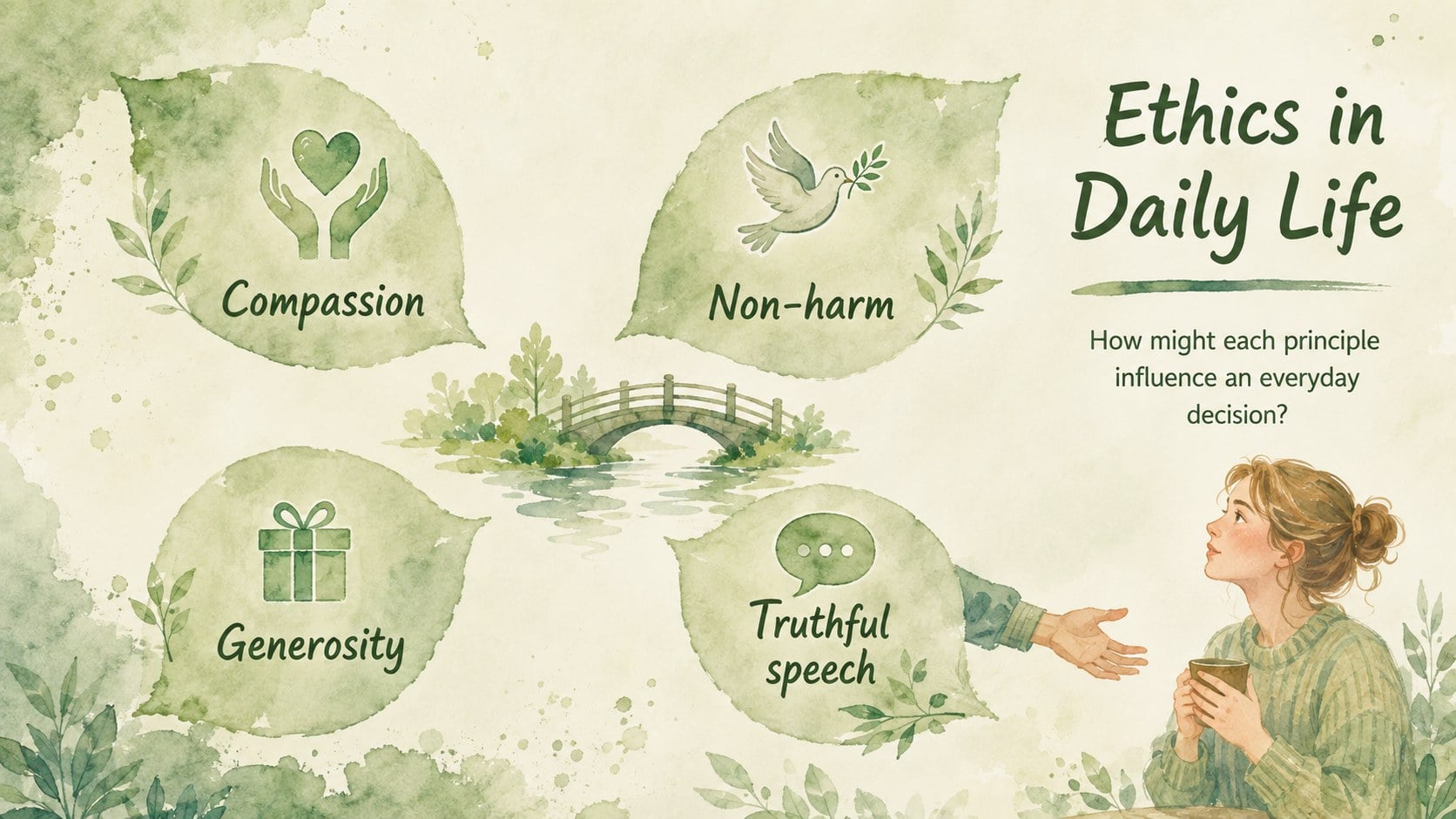 Buddhist Teachings Classroom Deck presentation template, slide 10