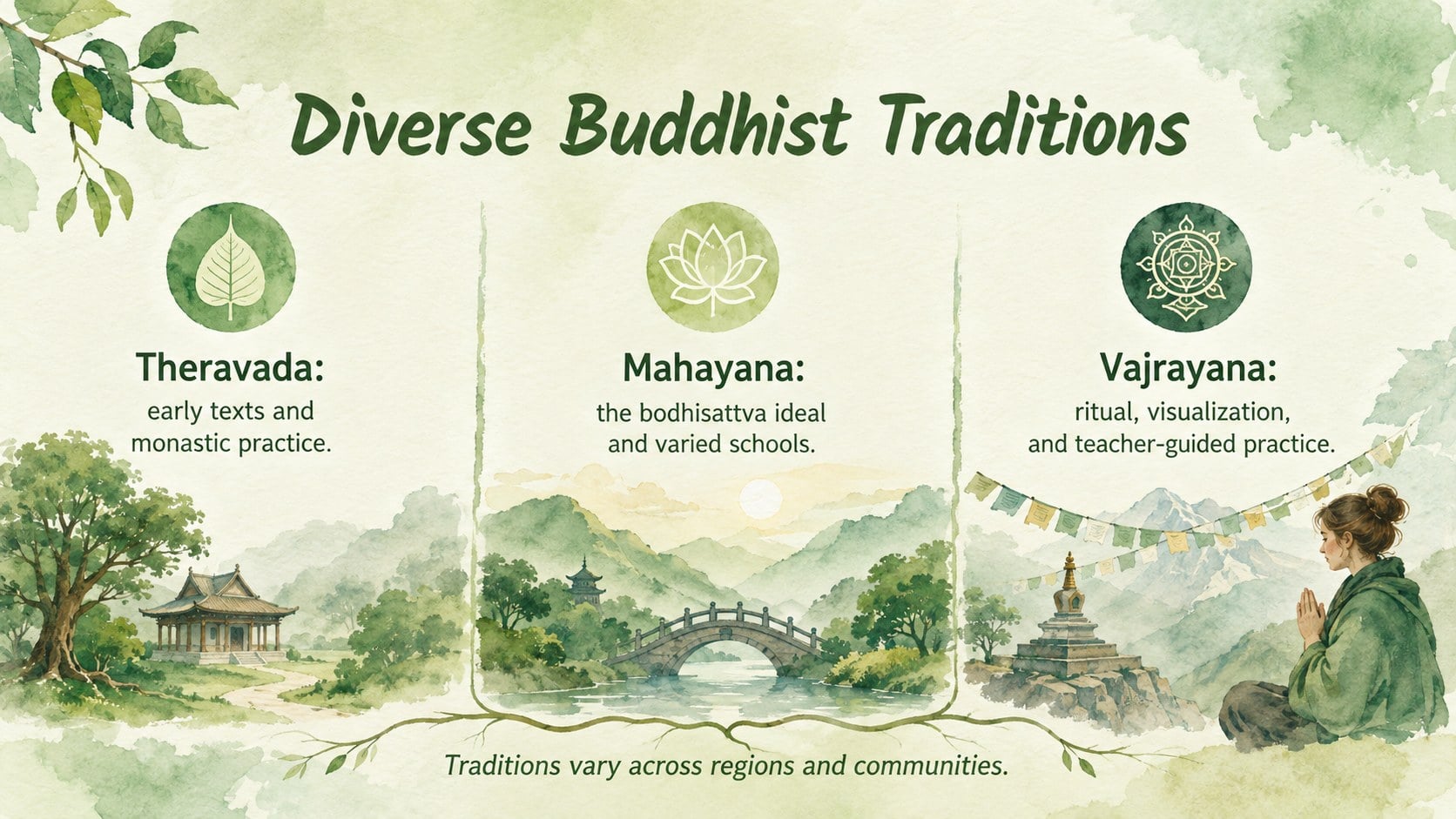 Buddhist Teachings Classroom Deck presentation template, slide 11