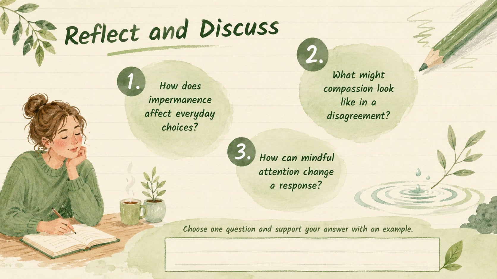 Buddhist Teachings Classroom Deck presentation template, slide 14