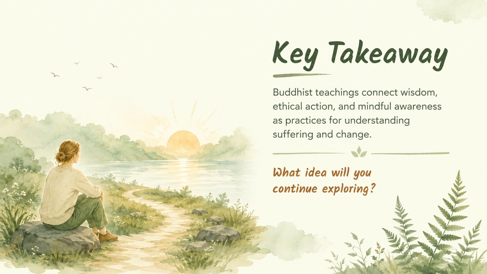Buddhist Teachings Classroom Deck presentation template, slide 15