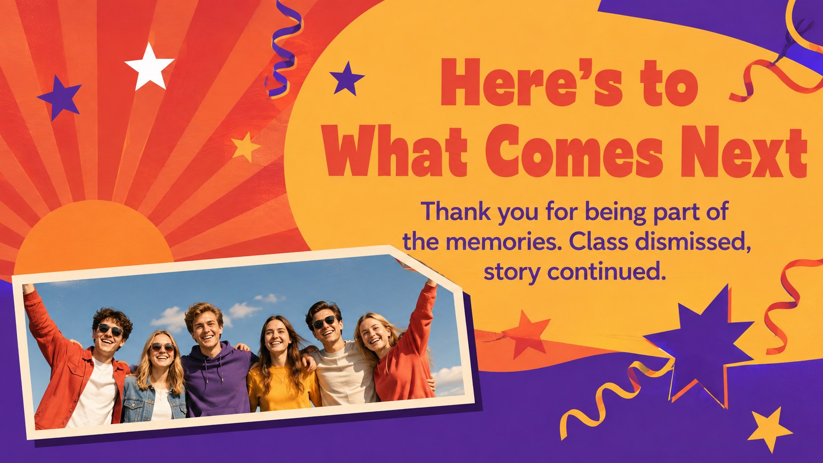 Campus Graduation Memory Book Deck presentation template, slide 15