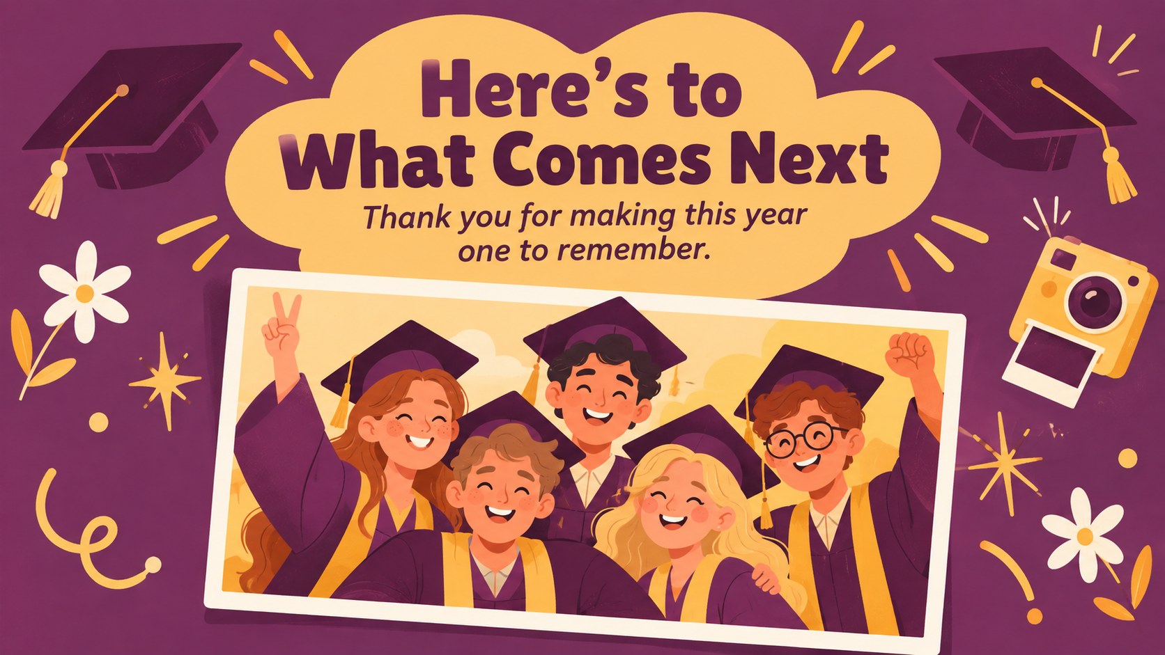 Campus Memories Yearbook Theme presentation template, slide 15