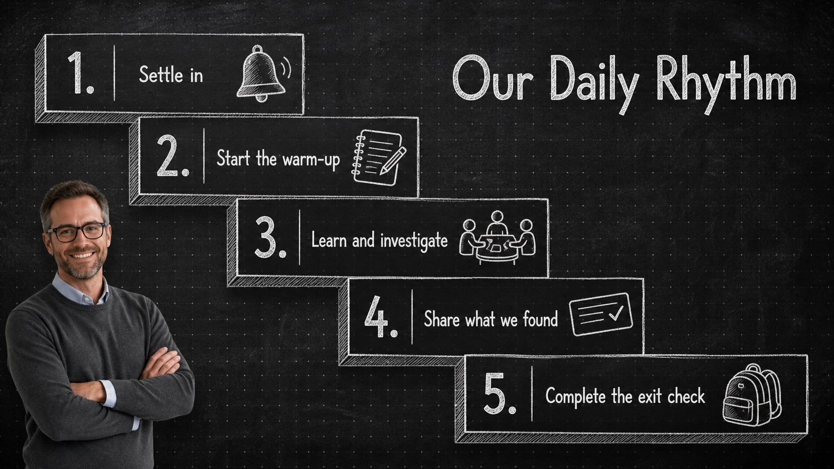 Chalkboard Meet the Teacher Deck presentation template, slide 10