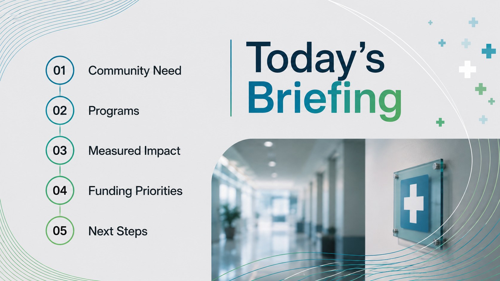 Charitable Hospital Impact Presentation presentation template, slide 13