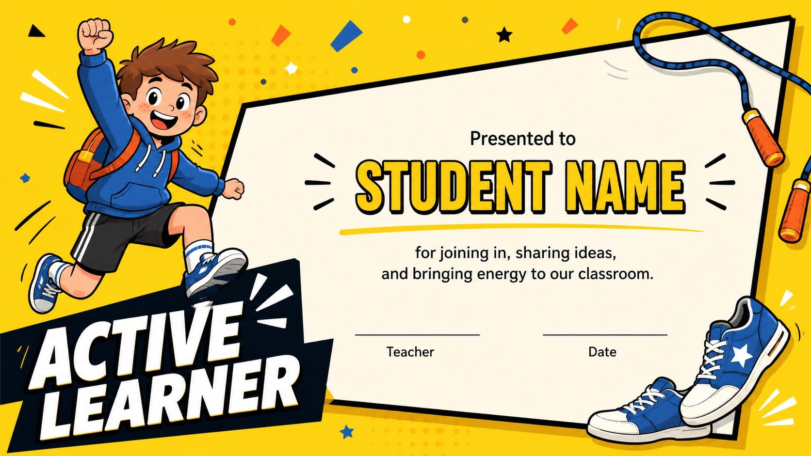 Cheerful Preschool Achievement Certificate Deck presentation template, slide 11