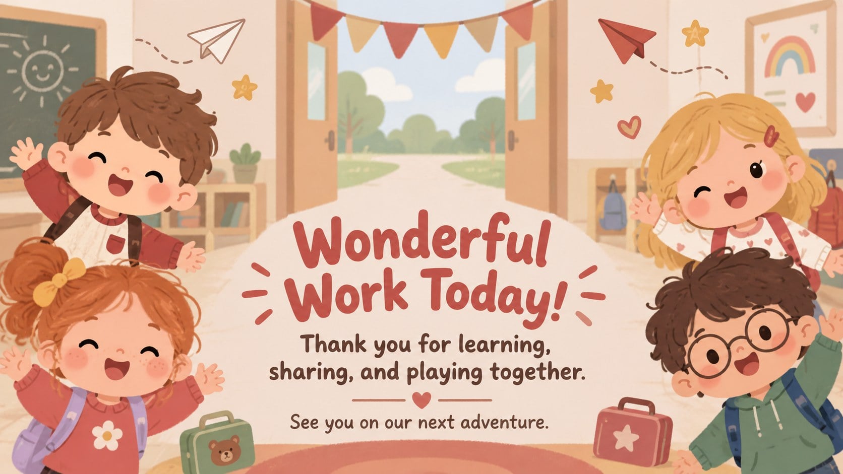 Chibi Preschool Learning Adventure Deck presentation template, slide 15