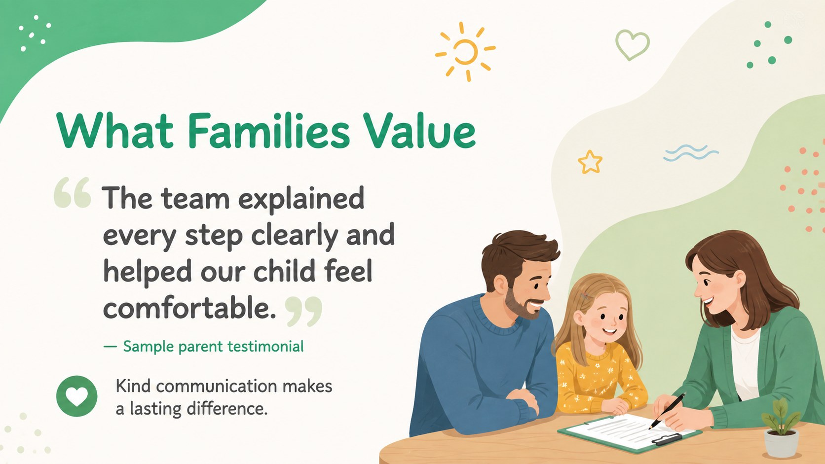 Child-Friendly Clinic Introduction Deck presentation template, slide 12