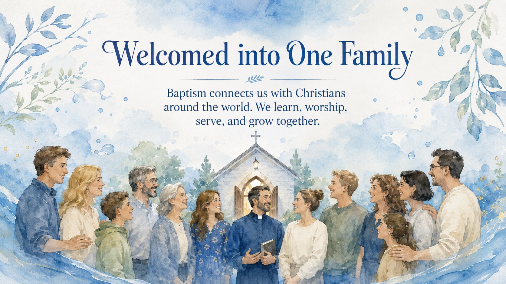 Christian Baptism Teaching Theme presentation template, slide 10