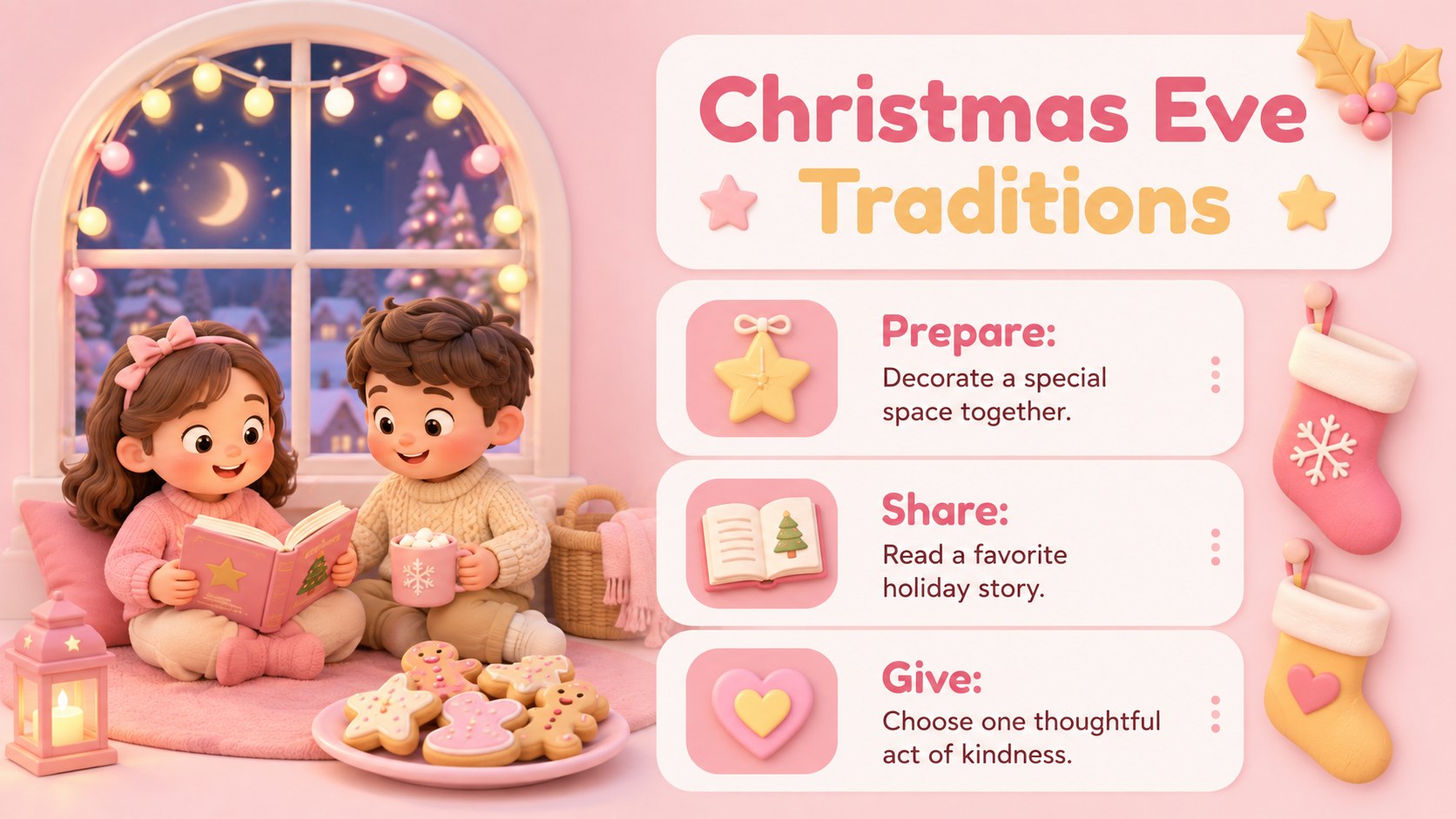 Modelo de apresentação Atividades Infantis para Véspera de Natal: Diversão em 3D Pastel, slide 3