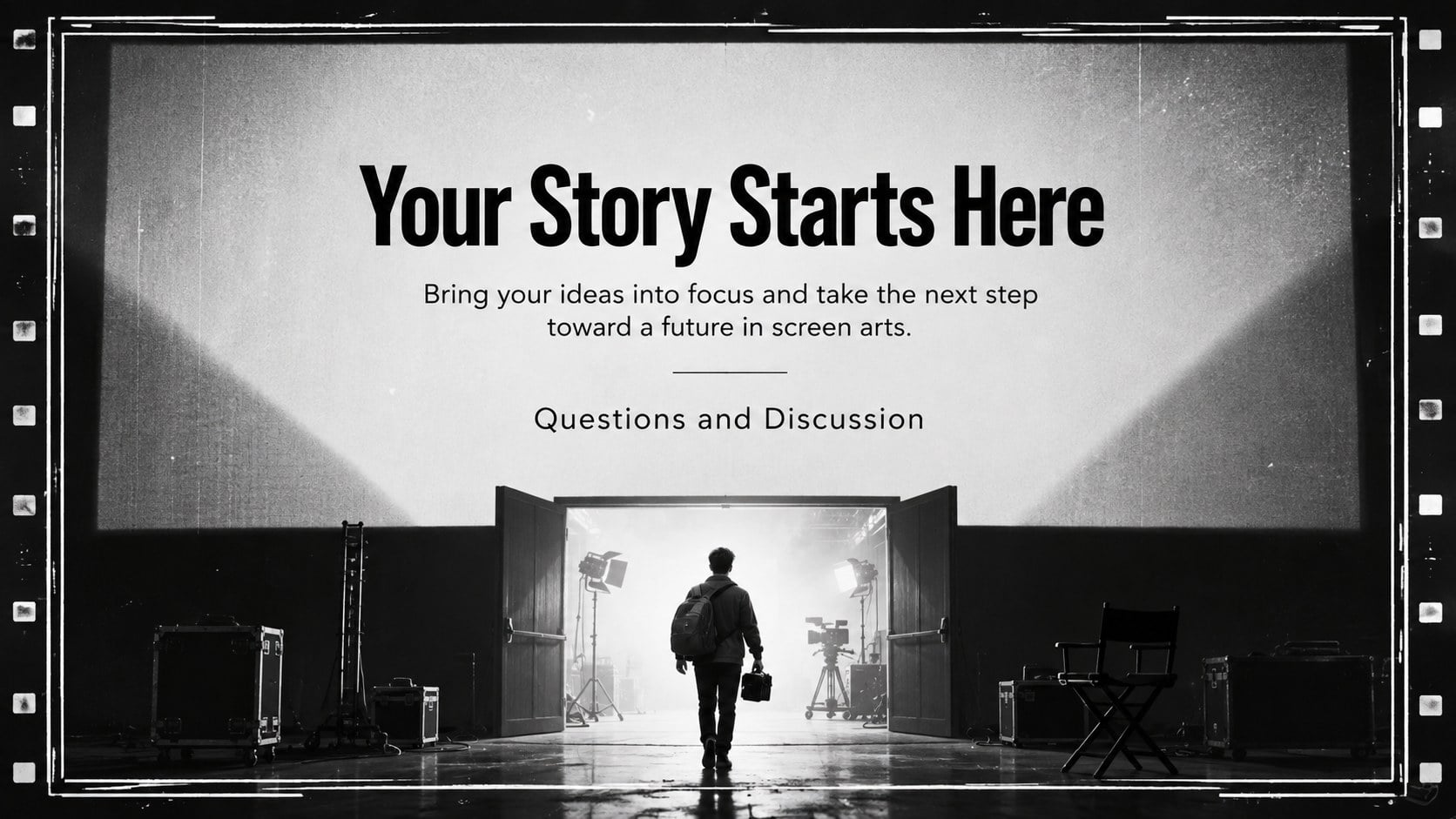 Cinematic Studies Degree Pitch Deck presentation template, slide 15
