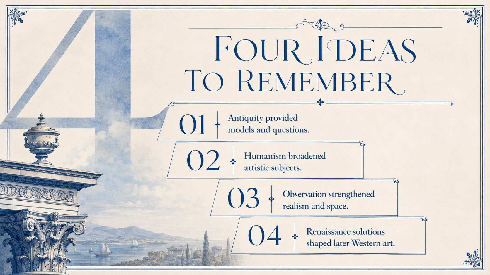 Classical Renaissance Masterpieces Deck presentation template, slide 12