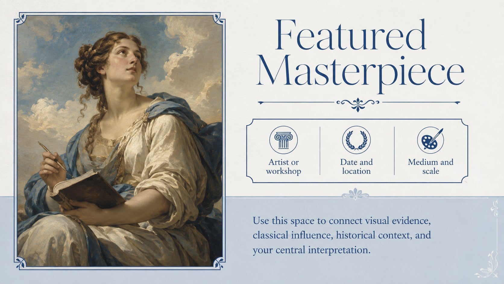 Classical Renaissance Masterpieces Deck presentation template, slide 13