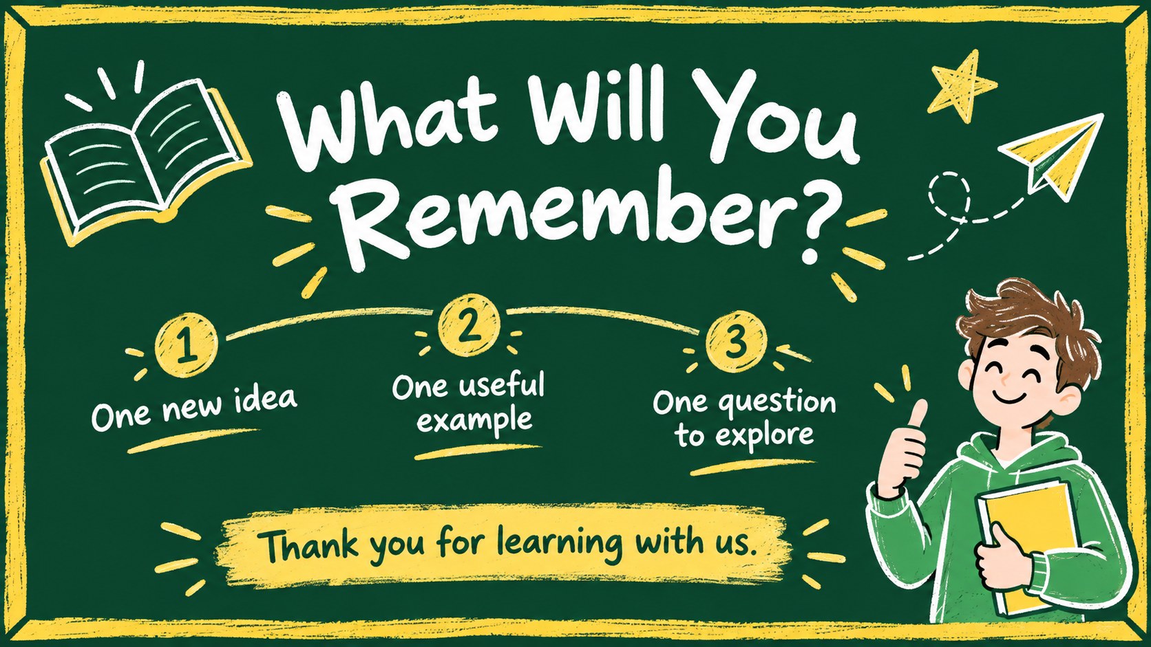 Classroom Chalkboard Visual Data Deck presentation template, slide 15