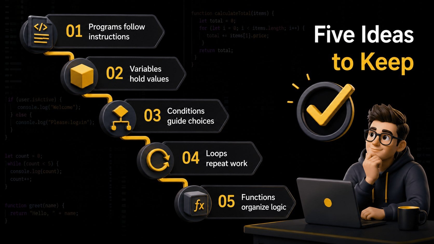 Coding Fundamentals Training Deck presentation template, slide 15