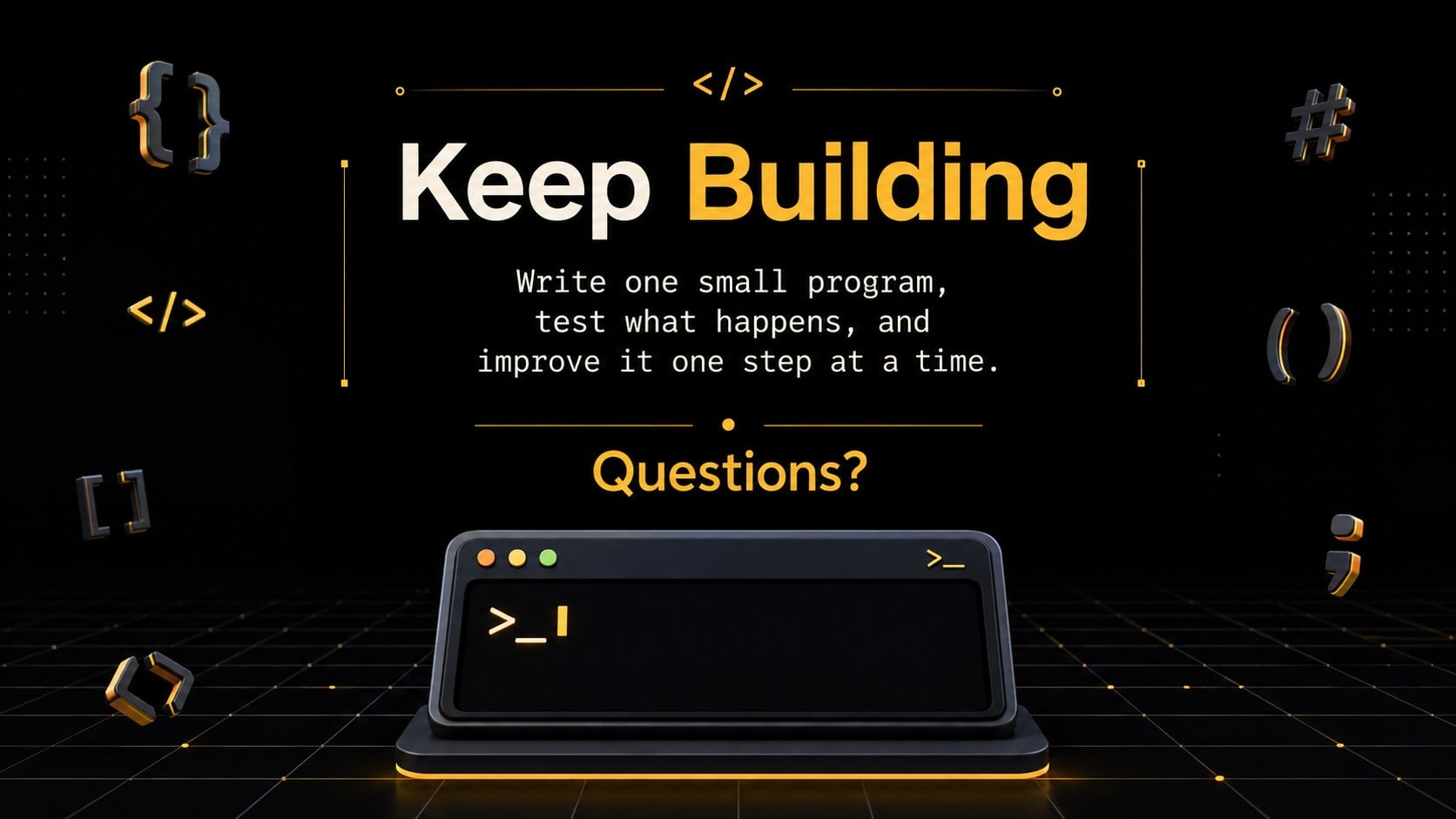 Coding Fundamentals Training Deck presentation template, slide 16