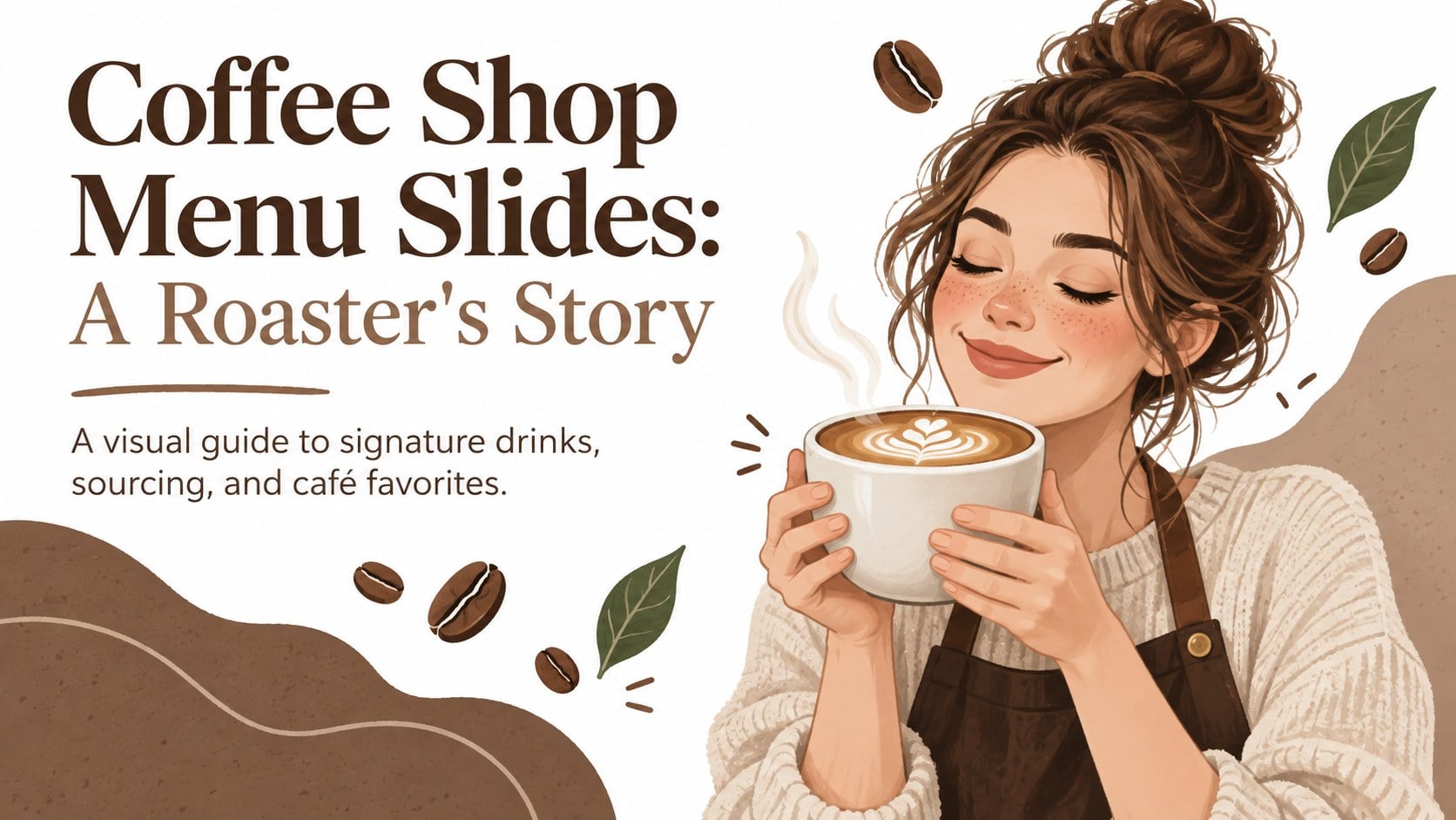 Coffee Shop Menu Slides: A Roaster's Story presentation template, slide 1