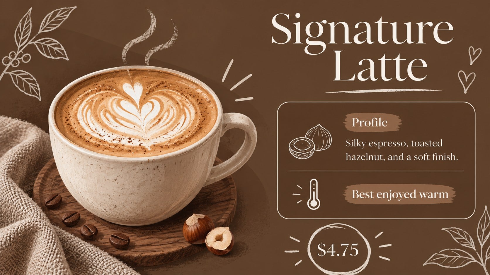 Coffee Shop Menu Slides: A Roaster's Story presentation template, slide 4