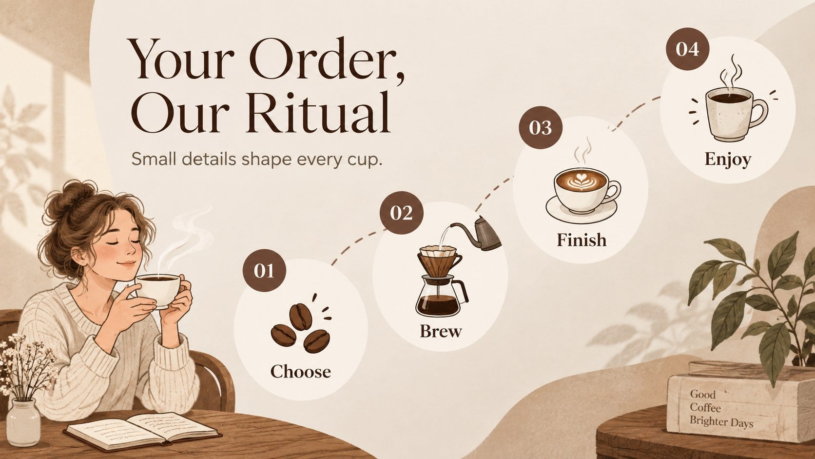 Coffee Shop Menu Slides: A Roaster's Story presentation template, slide 7