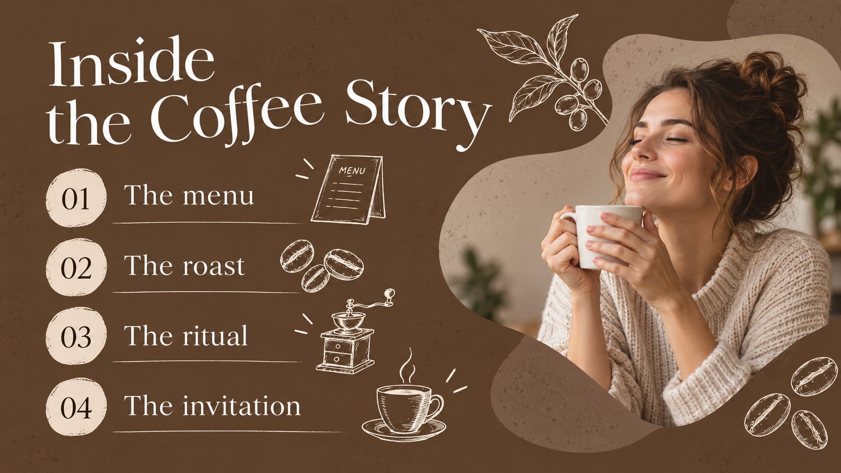 Coffee Shop Menu Slides: A Roaster's Story presentation template, slide 13