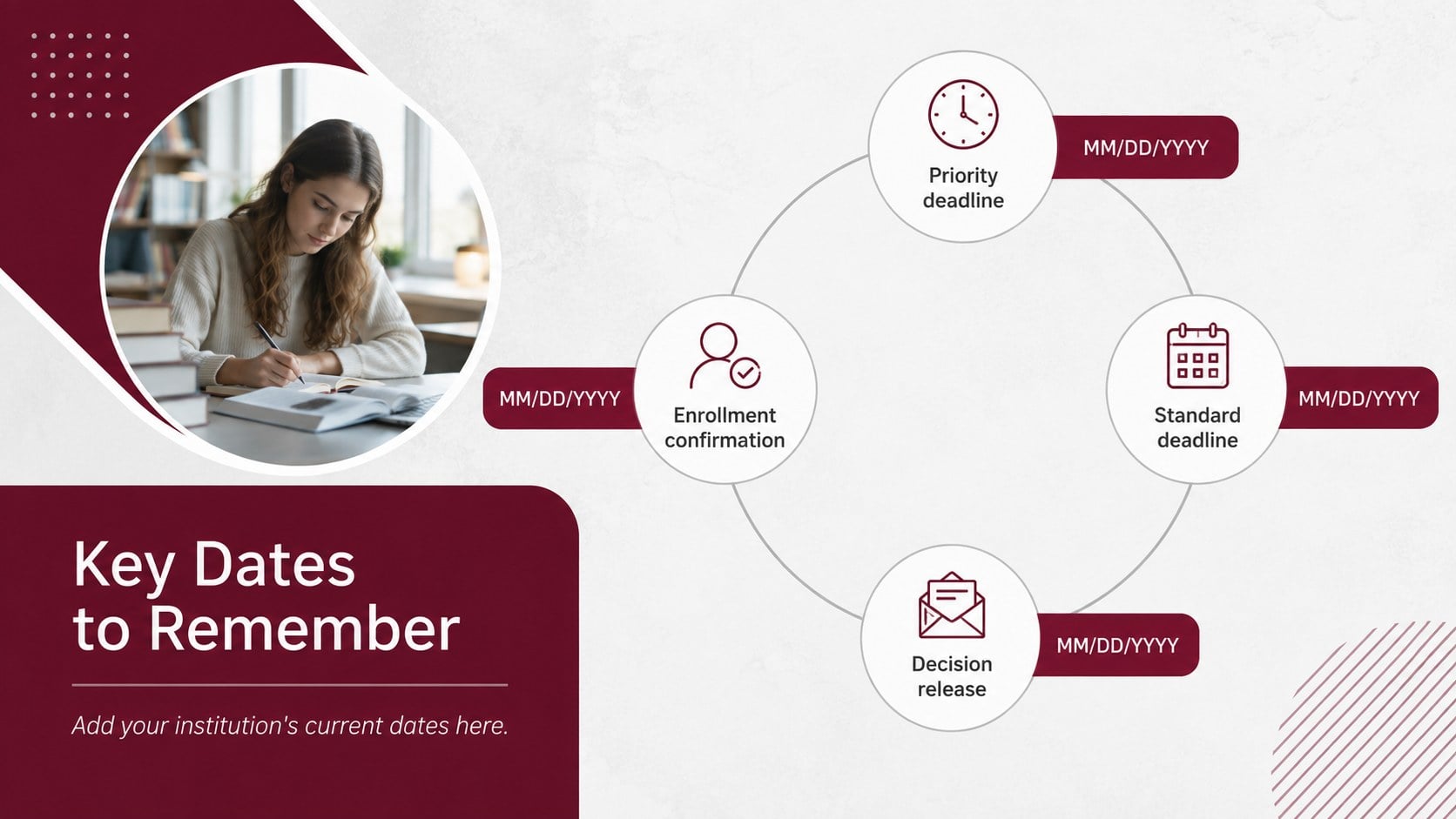 College Enrollment Orientation Deck presentation template, slide 10
