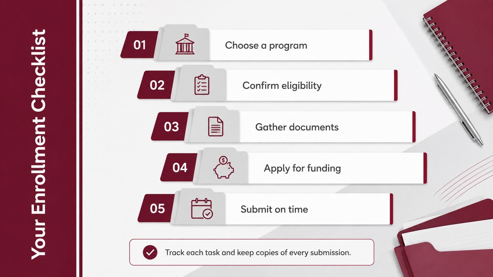 College Enrollment Orientation Deck presentation template, slide 12