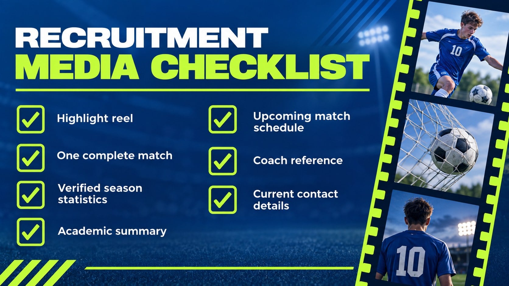Modelo de apresentação Portfólio de Recrutamento para Futebol Universitário, slide 14