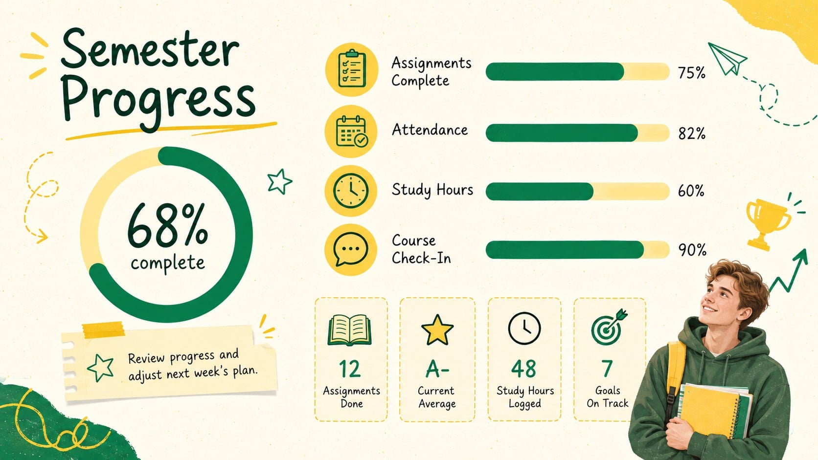 College Timetable and Study Planner presentation template, slide 13