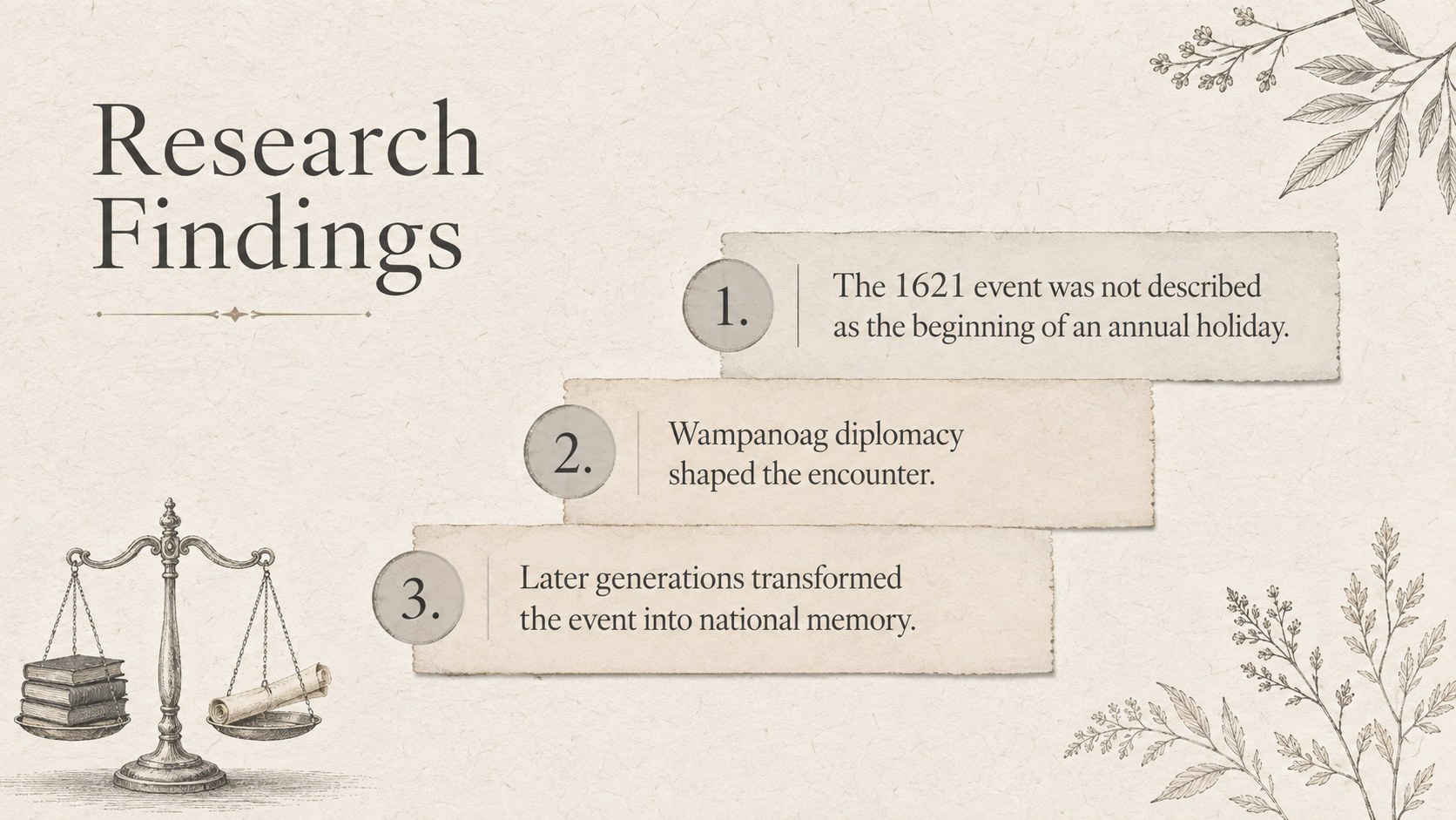 Colonial Thanksgiving History Thesis Deck presentation template, slide 13