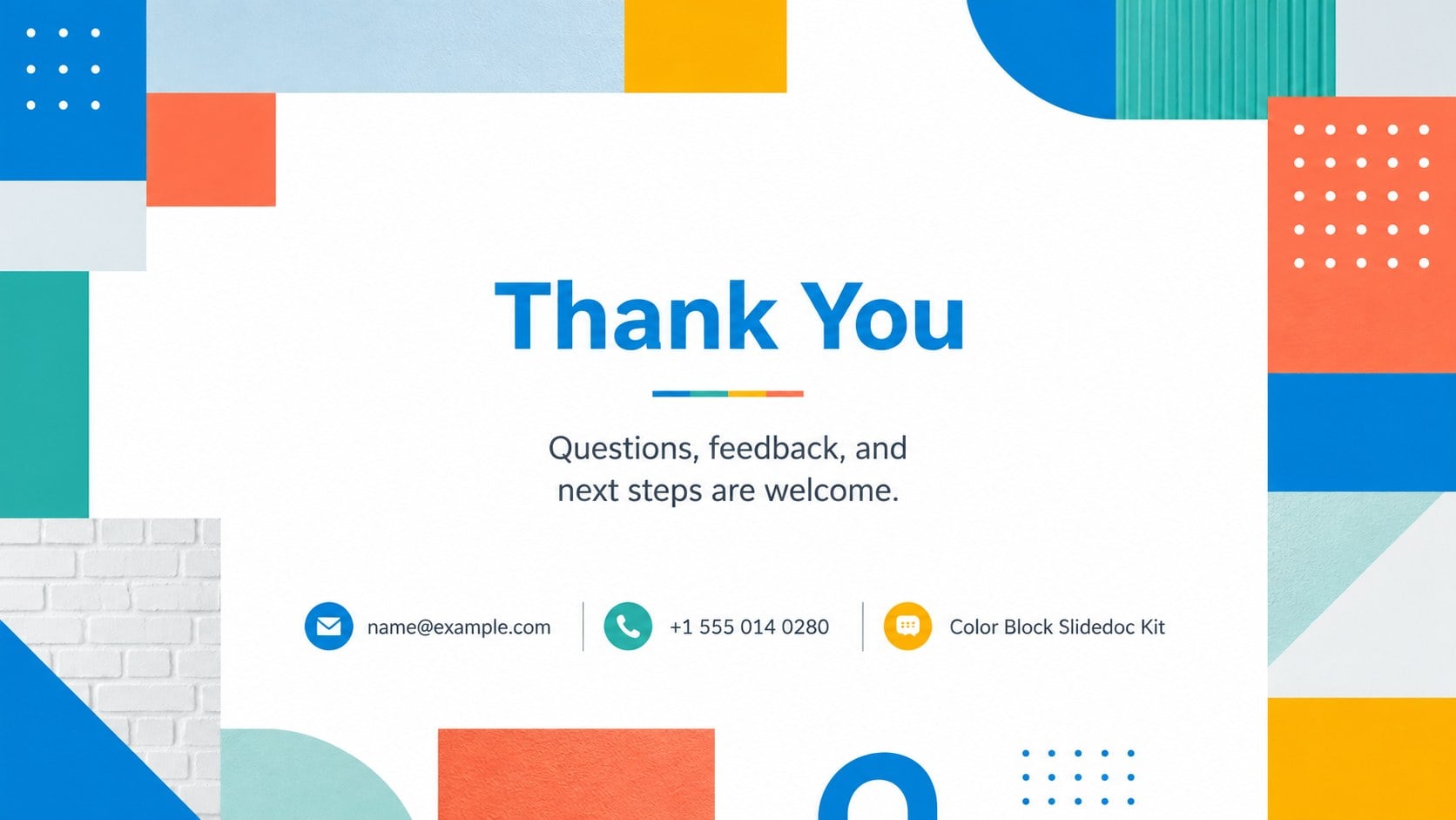 Color Block Slidedoc Kit presentation template, slide 16