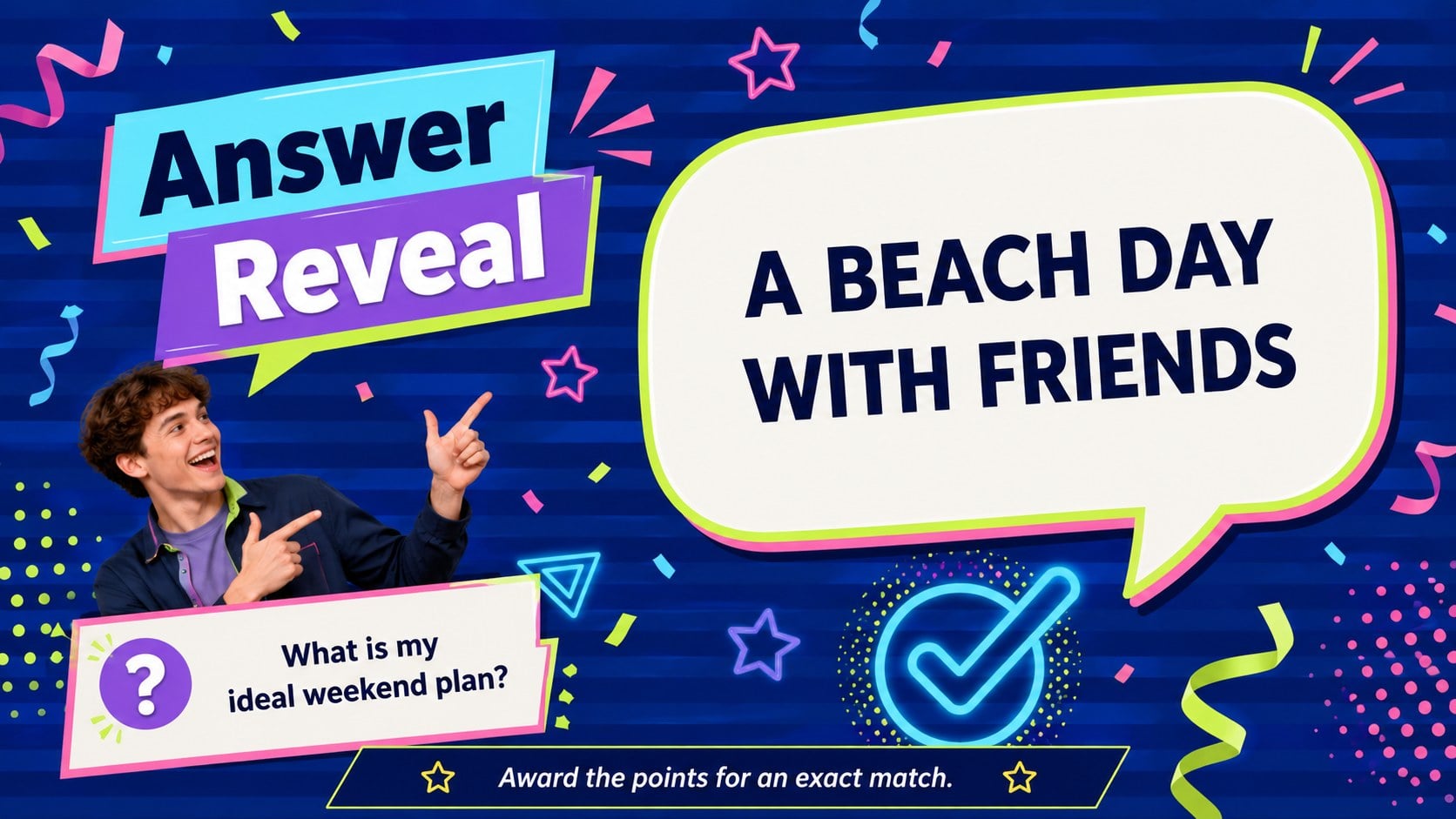Colorful Friendship Trivia Game Deck presentation template, slide 11