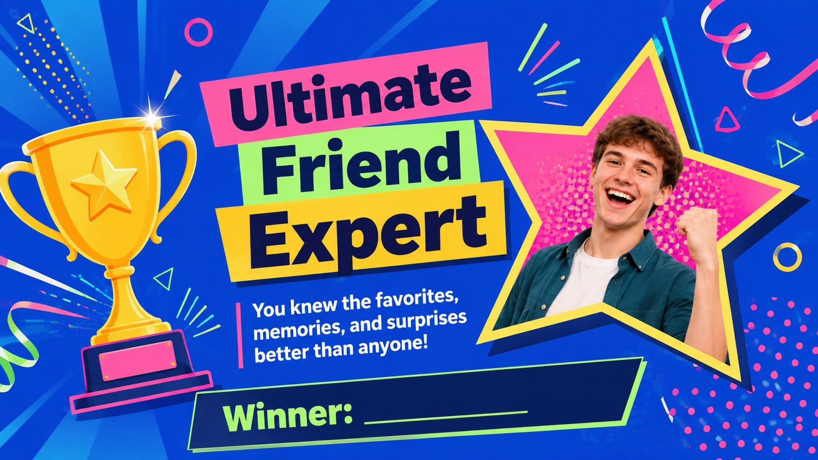 Colorful Friendship Trivia Game Deck presentation template, slide 14