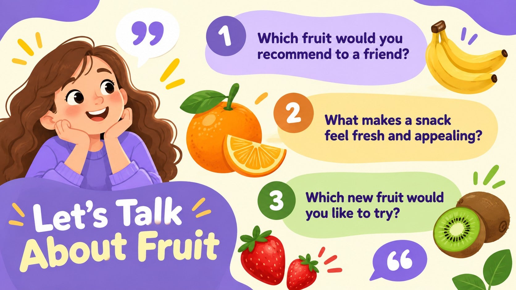 Colorful Fruit Presentation Theme for Playful Lessons presentation template, slide 14