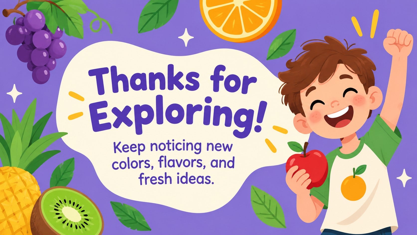 Colorful Fruit Presentation Theme for Playful Lessons presentation template, slide 15
