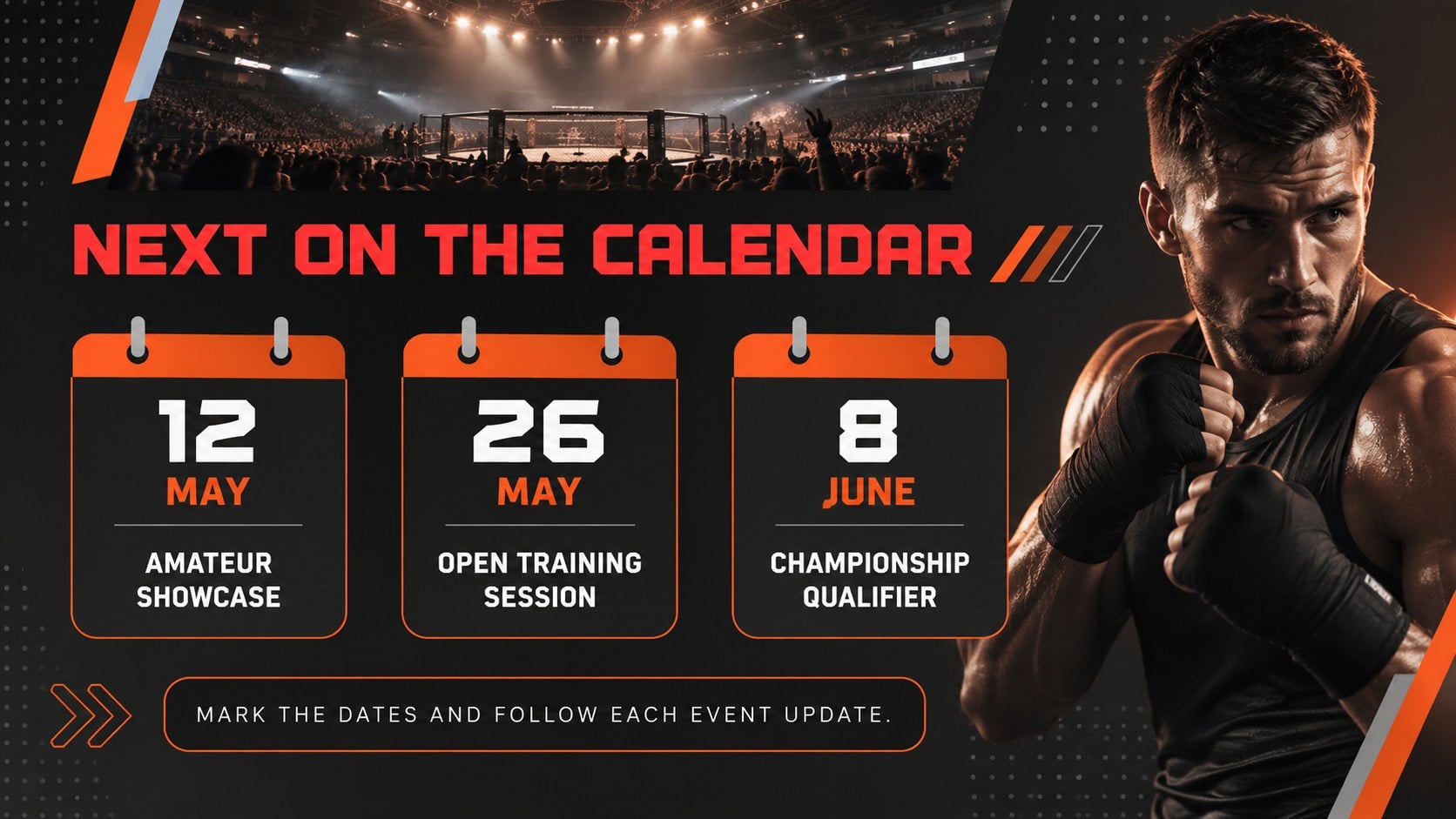Combat Sports Bulletin Deck for Fight Promotions presentation template, slide 14