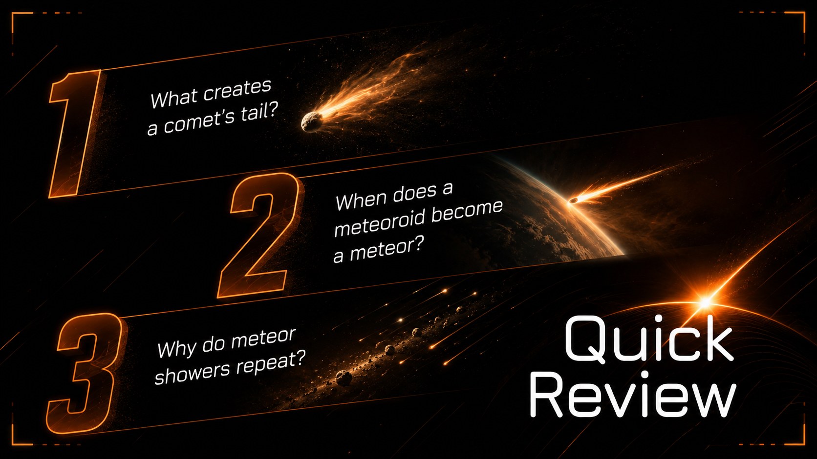 Comets and Meteors Classroom Astronomy Deck presentation template, slide 14