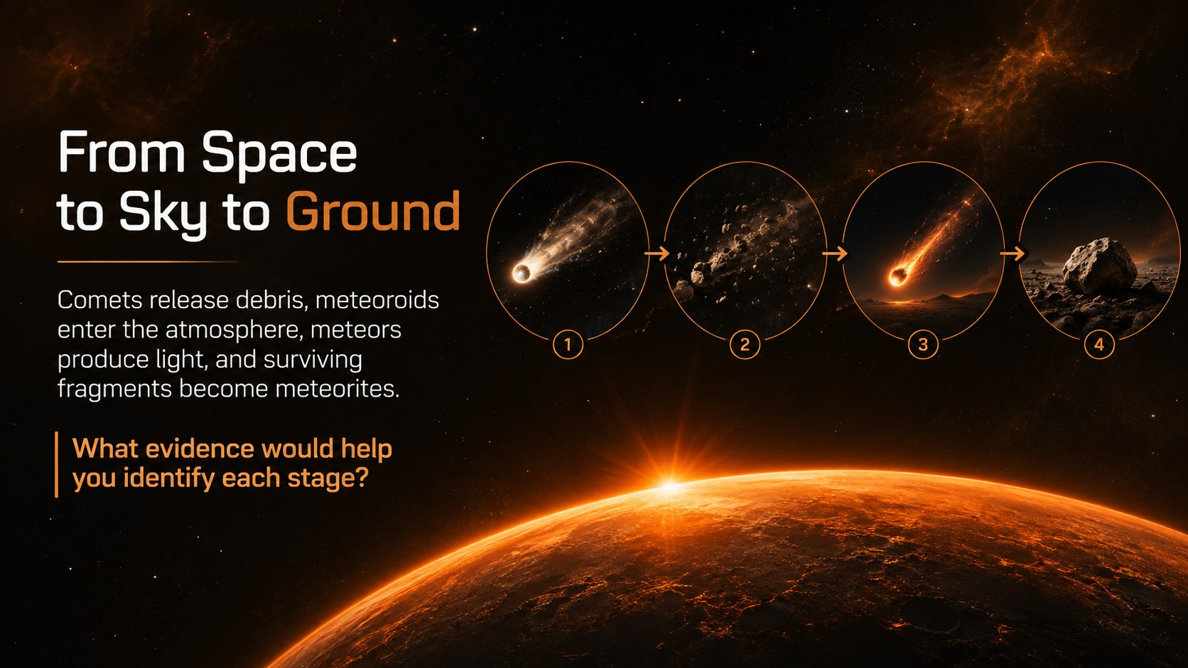 Comets and Meteors Classroom Astronomy Deck presentation template, slide 15