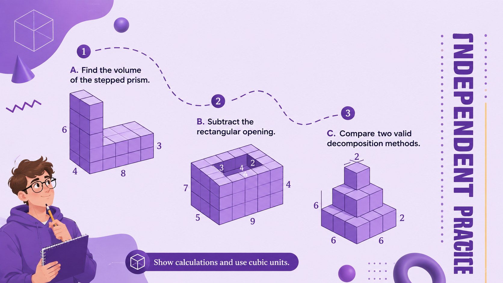 Composite 3D Shape Volume Classroom Slides presentation template, slide 11