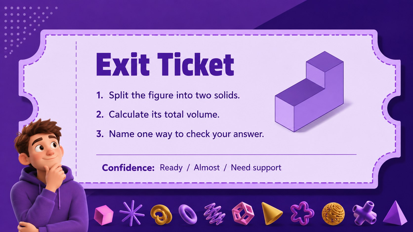 Composite 3D Shape Volume Classroom Slides presentation template, slide 12