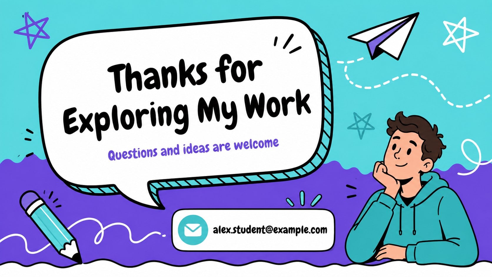Creative Doodle Portfolio Deck for Classrooms presentation template, slide 15