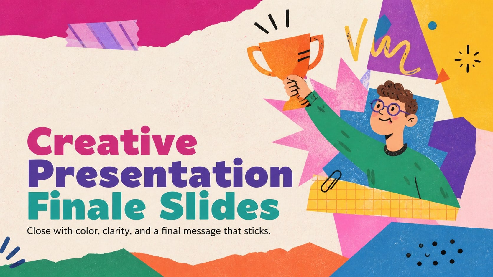 Modelo de apresentação Encerramento Criativo de Apresentações, slide 1