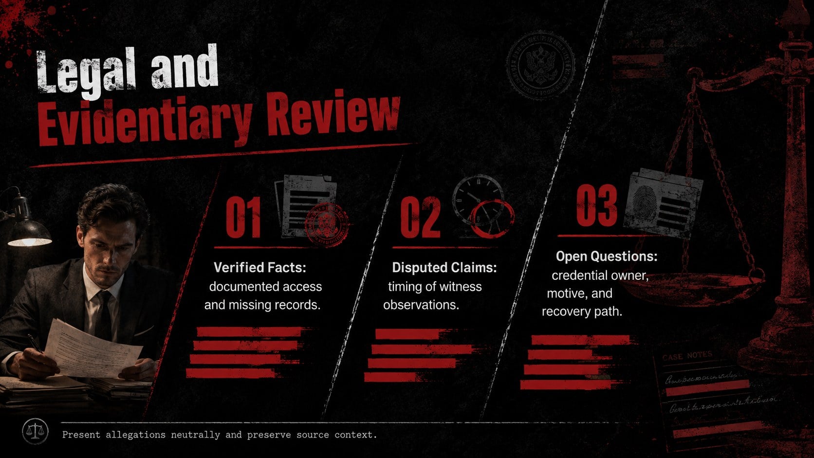 Criminal Case Evidence Briefing presentation template, slide 12