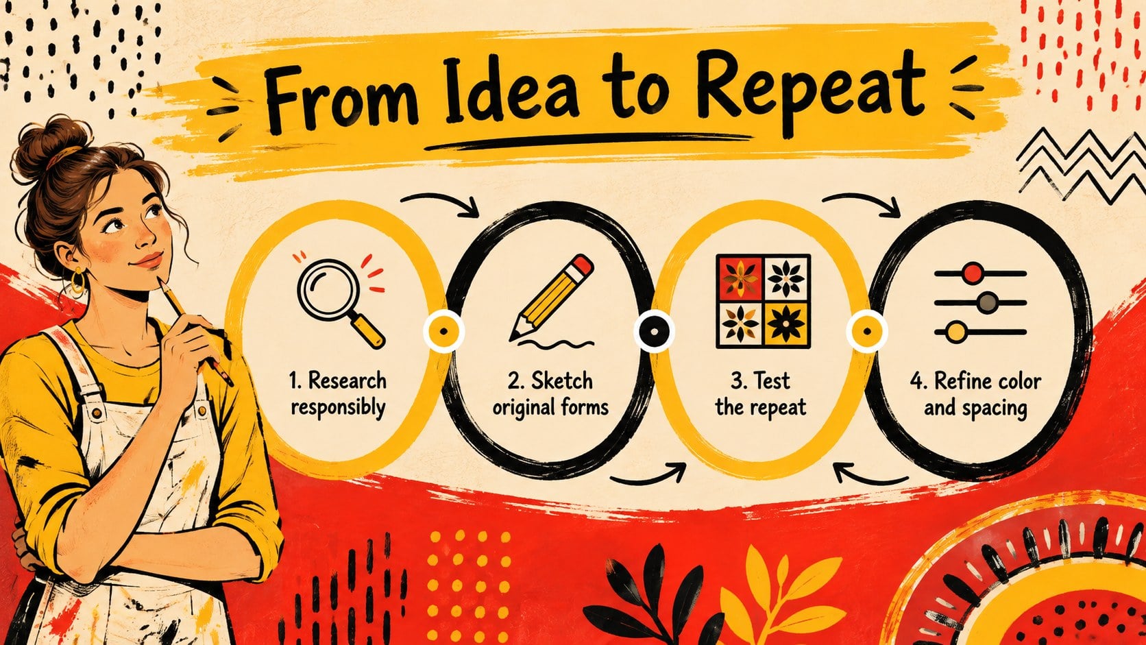 Cultural Motif Art Lesson Deck presentation template, slide 11