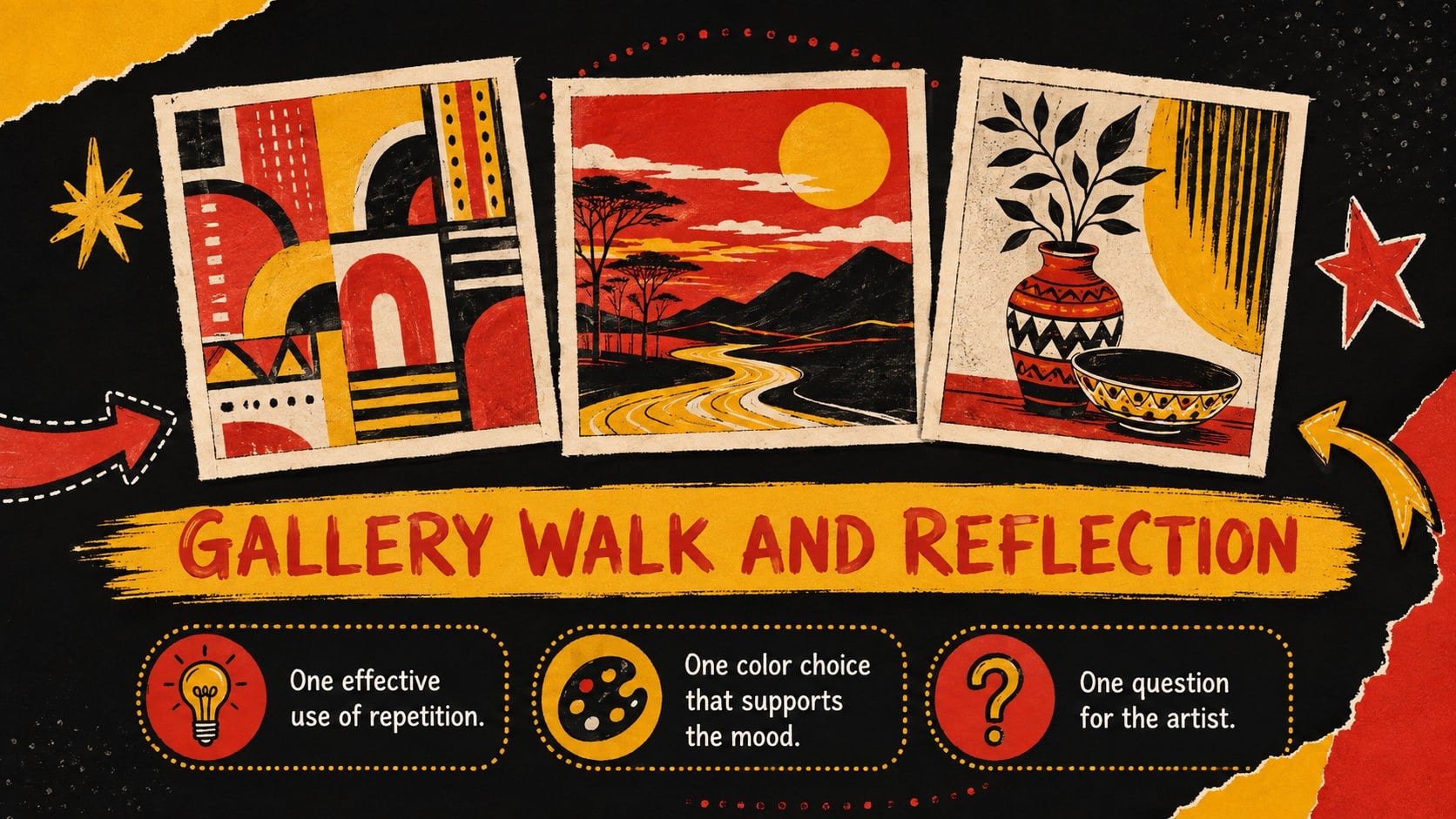 Cultural Motif Art Lesson Deck presentation template, slide 13