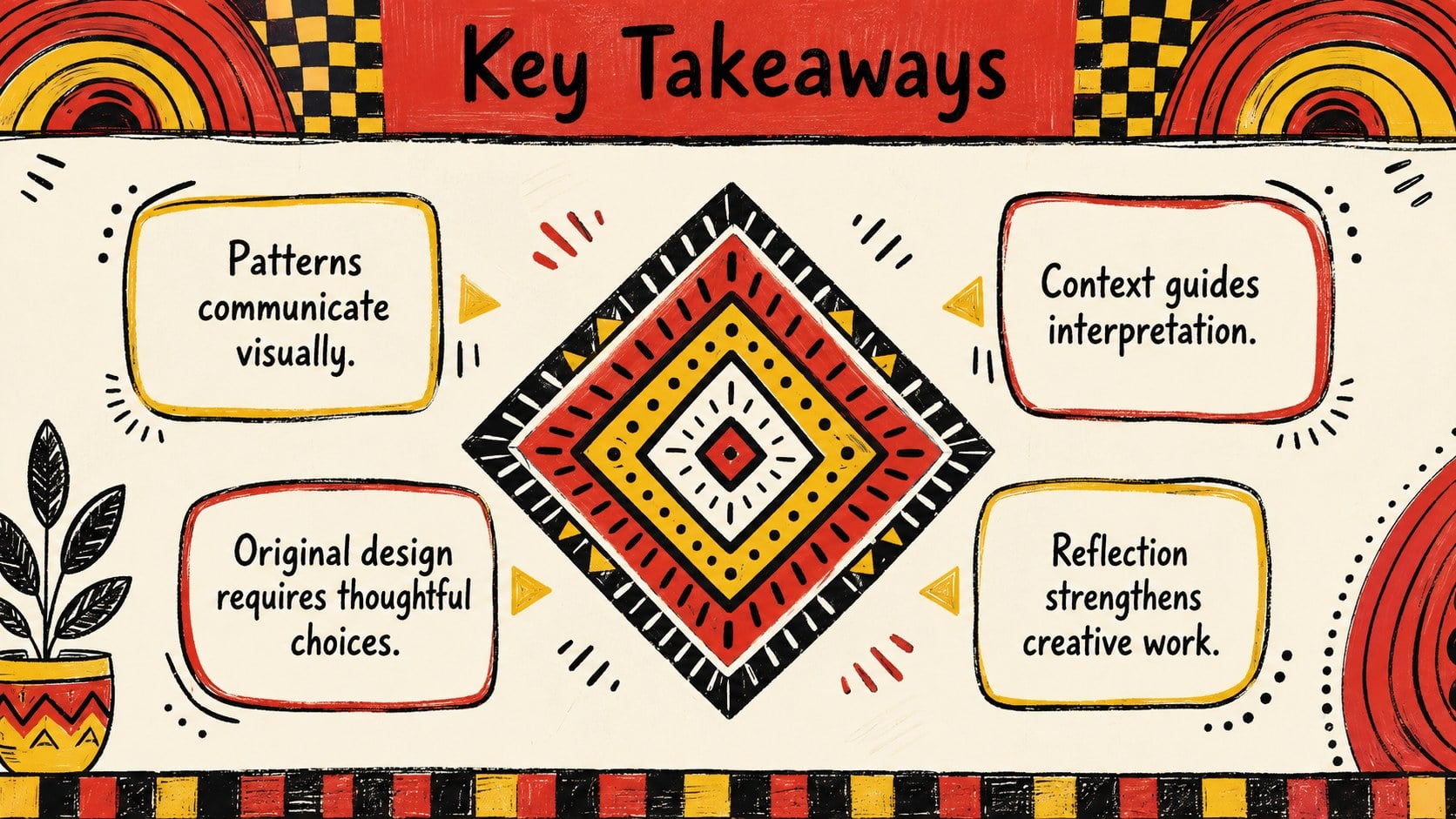 Cultural Motif Art Lesson Deck presentation template, slide 14