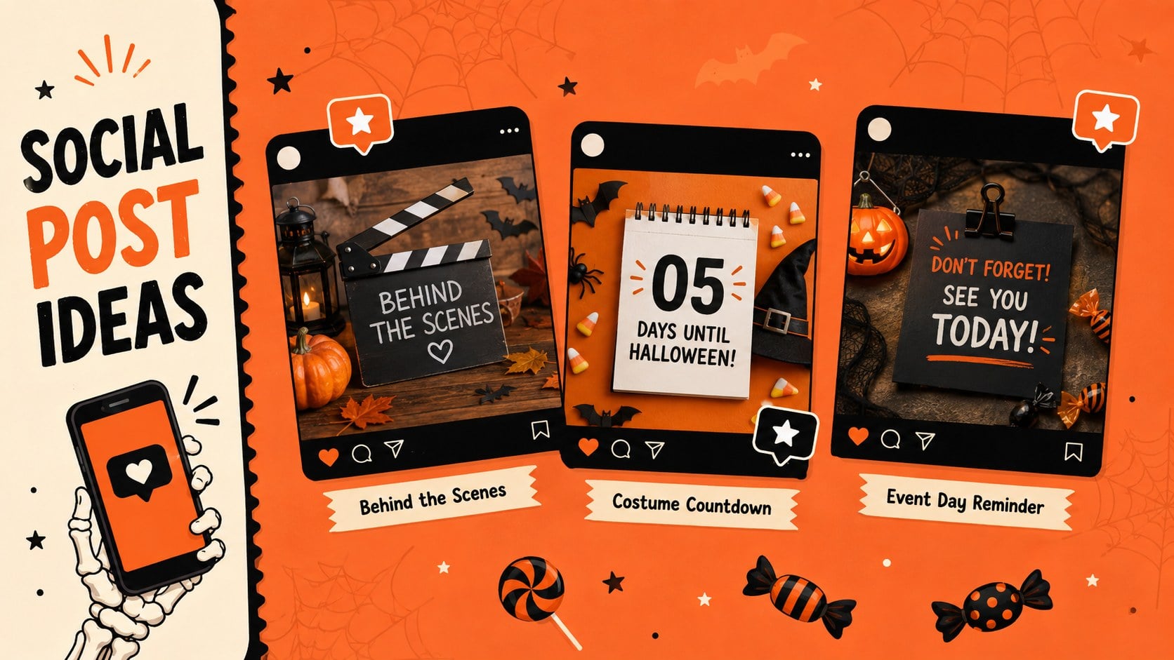 Cute Skeleton Halloween Newsletter presentation template, slide 10