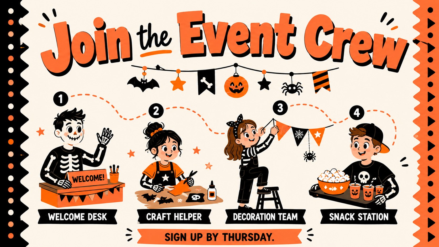 Cute Skeleton Halloween Newsletter presentation template, slide 11