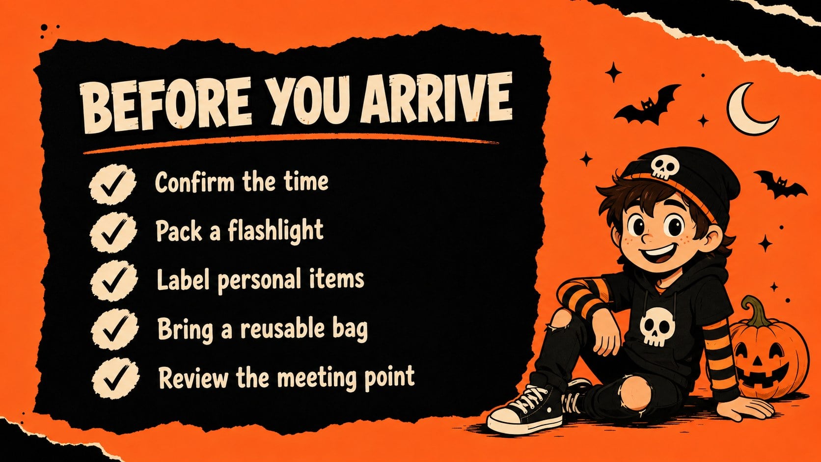 Cute Skeleton Halloween Newsletter presentation template, slide 12