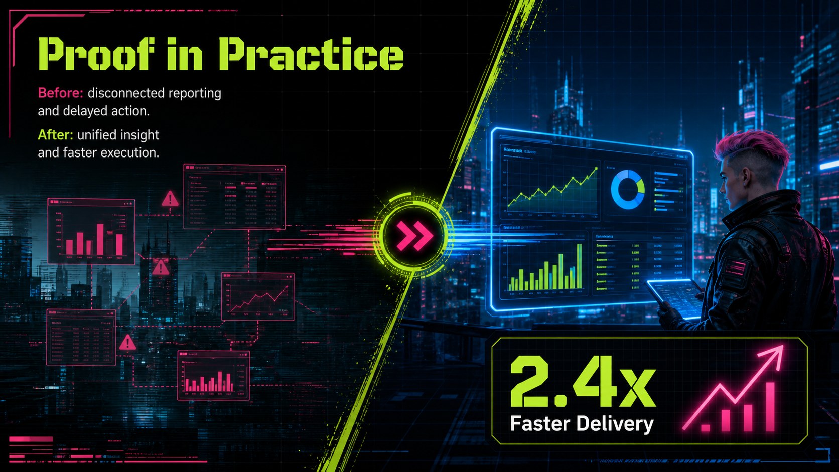 Cyberpunk Tech Pitch Deck presentation template, slide 12