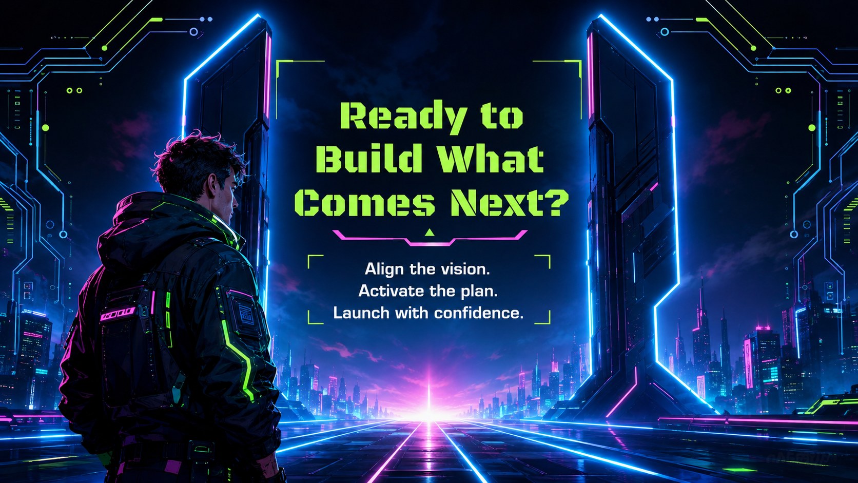 Cyberpunk Tech Pitch Deck presentation template, slide 15