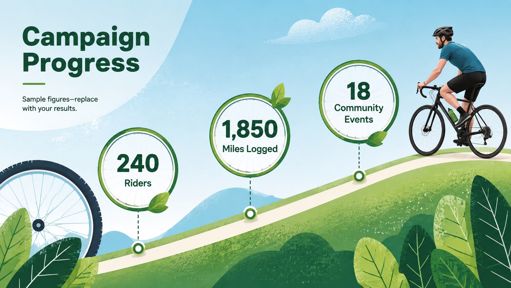 Modelo de apresentação Campanha de Conscientização sobre Bicicletas, slide 10